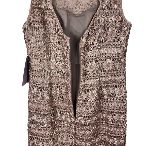 JS Collections Column Maxi Dress Sz 10 Pink Mauve Floral Bridesmaid Wedding Gown - Picture 7 of 11